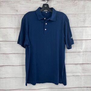 Peter Millar Crown Soft‎ Polo Shirt Medium Pima Cotton Silk Blend Short Sleeve